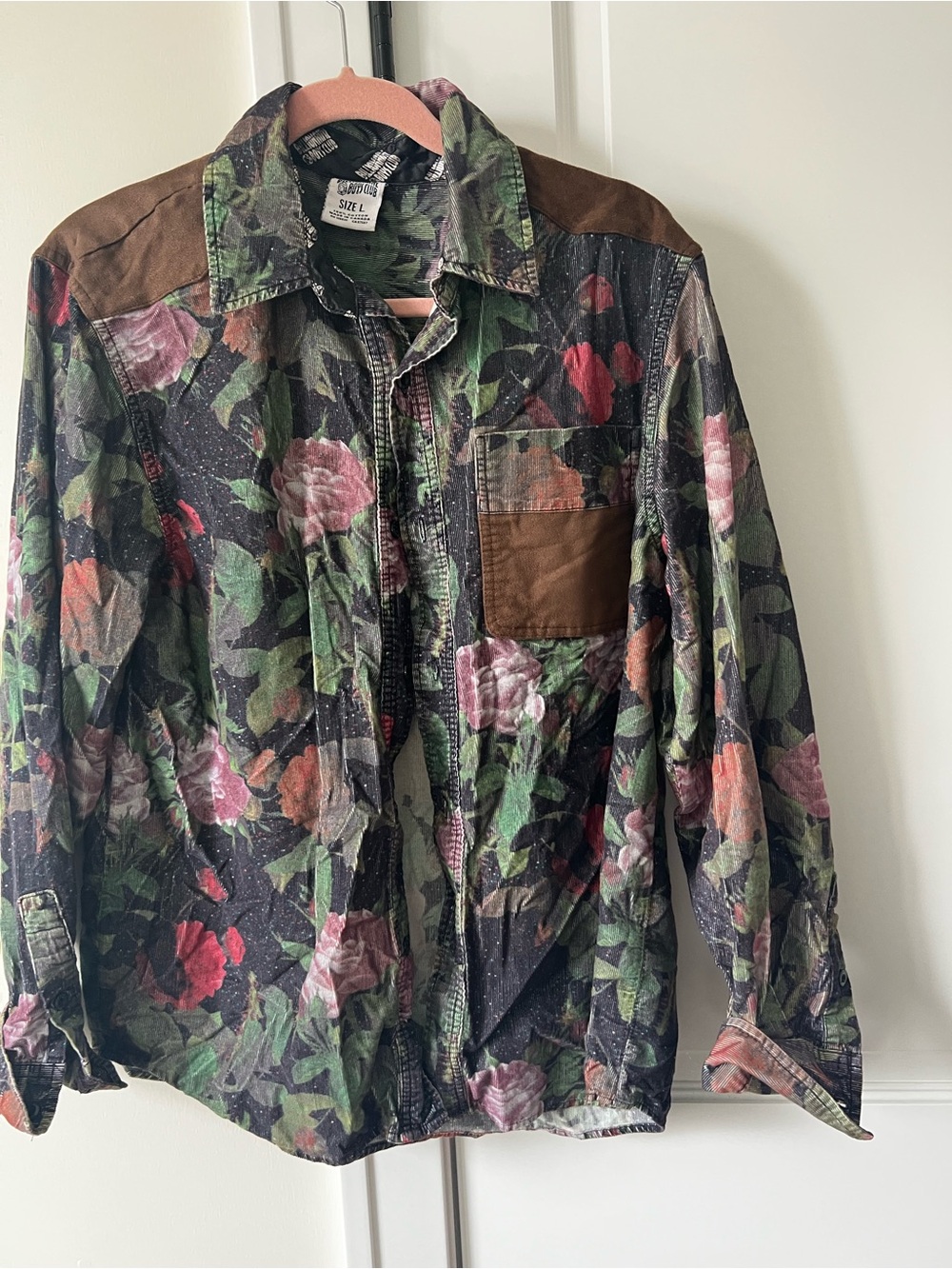 Billionaire Boys Club Floral Print Lightweight Shirt Jacket with Brown Accents
